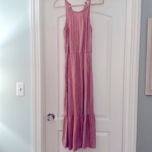 Xs Old Navy, maxi dress pretty dusty rose and white